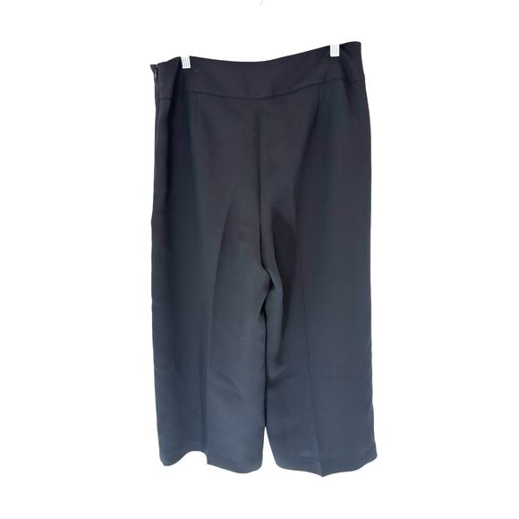 Talbots Dress Pants Black Cropped Wide Leg Office Work Career Business Size 12 - Picture 8 of 12